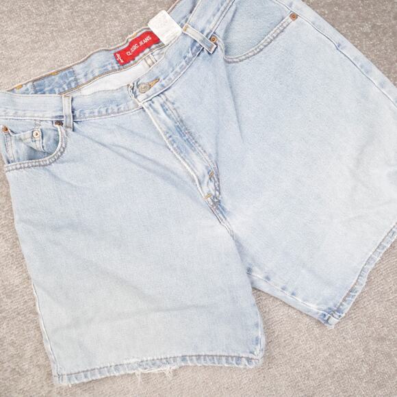 VTG Levis Classic Fit Size 16 Light Wash Denim Blue Jean Shorts - Picture 9 of 13